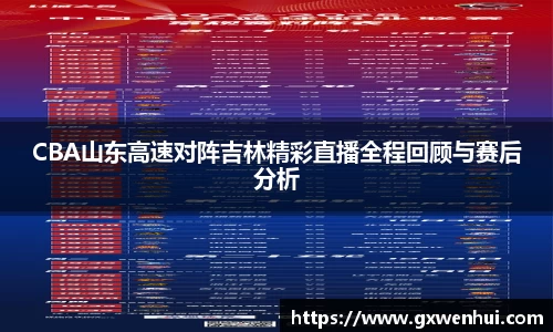 CBA山东高速对阵吉林精彩直播全程回顾与赛后分析